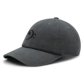 JPAK Bass Clef Premium Dad Hat Embroidered Baseball Cap Music Symbol Dark Grey