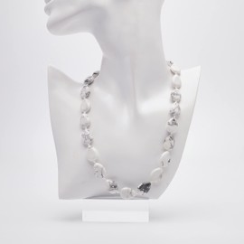 Treasure Bay Women Gemstone Necklace - Handmade 12x18mm Teardrop Shape Natural Gemstone Pearl Necklace for Women Girls, Gemstone, Agate, Aventurine, Quartz, Turquoise