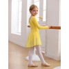 MdnMd Toddler Girls Long Sleeve Ballet Leotards Dresses Dance Skirt