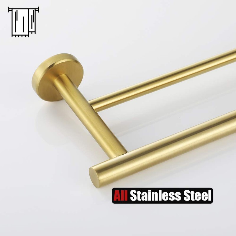 JQK Bathroom Hardware Set, 5-Piece Bath Accessories Set Brushed Gold