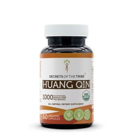Secrets of the Tribe Huang Qin 60 Capsules, 1000 mg, Wildcrafted USDA Organic Huang Qin (Baikal Skullcap, Chinese Skullcap, Scutellaria Baicalensis) Dried Root (60 Capsules)