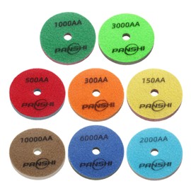 sourcing map Diamond Sponge Polishing Pads Set 4" Dia Emery Sand Fiber Polishing Pad Wet Use Buffing Pad for Stone Concrete Marble Grinder Polisher Buffing Wheel, Multicolor