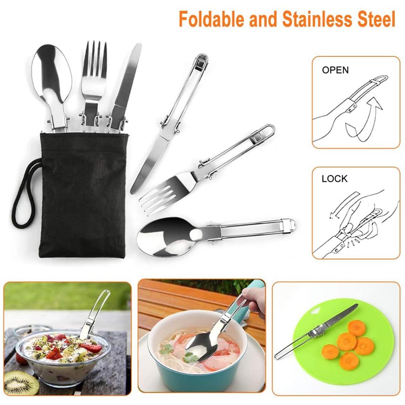 doorslay 23PCS Camping Cookware Kit for 2-3 People Hard Anodized