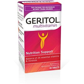 Geritol, Multivitamin Supplement, Contains B-Vitamins, Antioxidants, Vitamins C, E & D and Iron, 26 Essential Vitamins and Minerals, Gluten-Free, Non-GMO, No Artificial Sweeteners, 40 Tablets