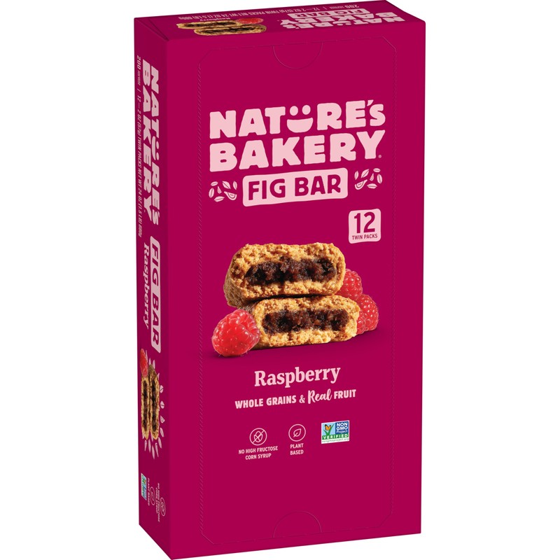 Nature’s Bakery Whole Wheat Fig Bars, Raspberry, Real Fruit, Vegan,