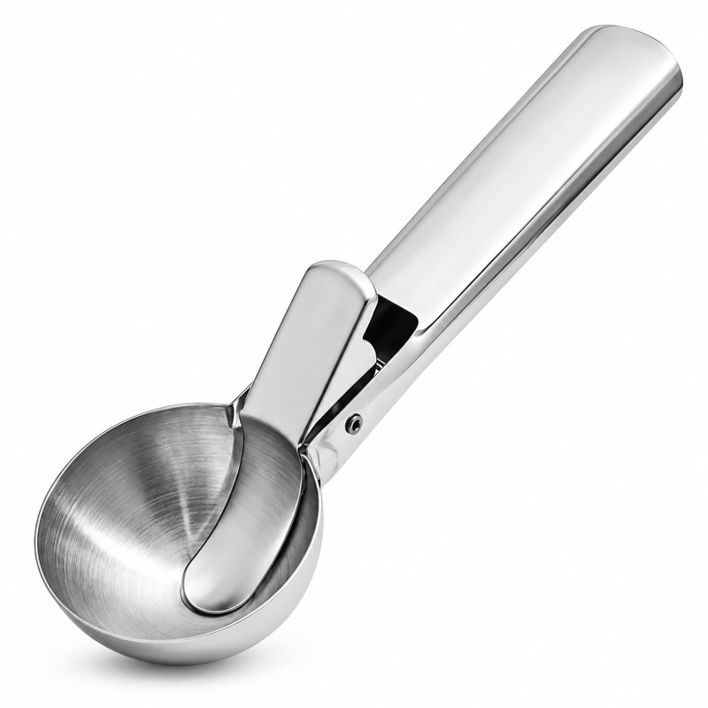 Stainless Steel Ice Cream Scoop with Trigger – Dual-Purpose Fruit