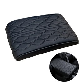 Naapesi Car Armrest Pad, Car Armrest Cushion Memory Foam Car Armrest Center Console Cover Waterproof Universal Car Armrest Center Console Cover Protector for Most Vehicle, SUV, Truck, Car (Black)