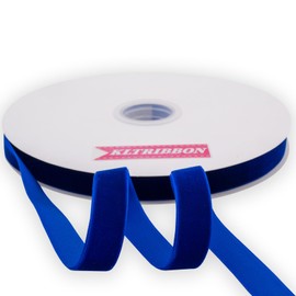KLTRIBBON Royal Blue Velvet Ribbon Single Side,5/8 Inch X 25Yards Spool