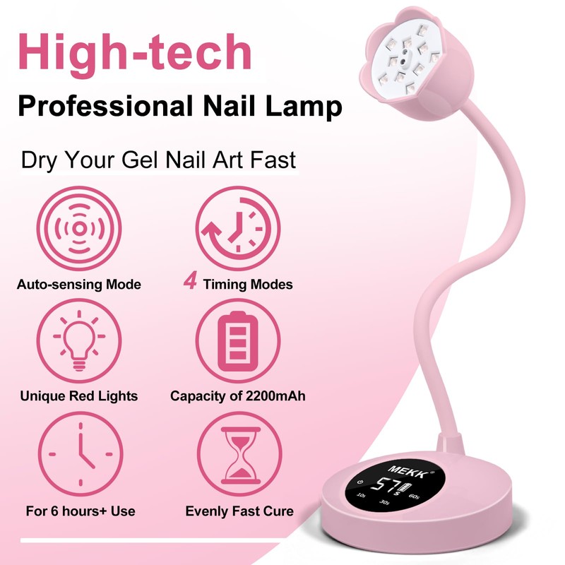 MEKK 2024 Newest UV Nail Lamp Cordless LED Nail Light