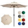 Ayge 9FT Large Outdoor Patio Umbrella Market Table Umbrella-UV Resistant, Easy Push Button Tilt and Crank, 8 Sturdy Fiberglass Ribs Heavy-Duty Pool Umbrella for Deck, Backyard,Garden, Yard,Beige | Ayge