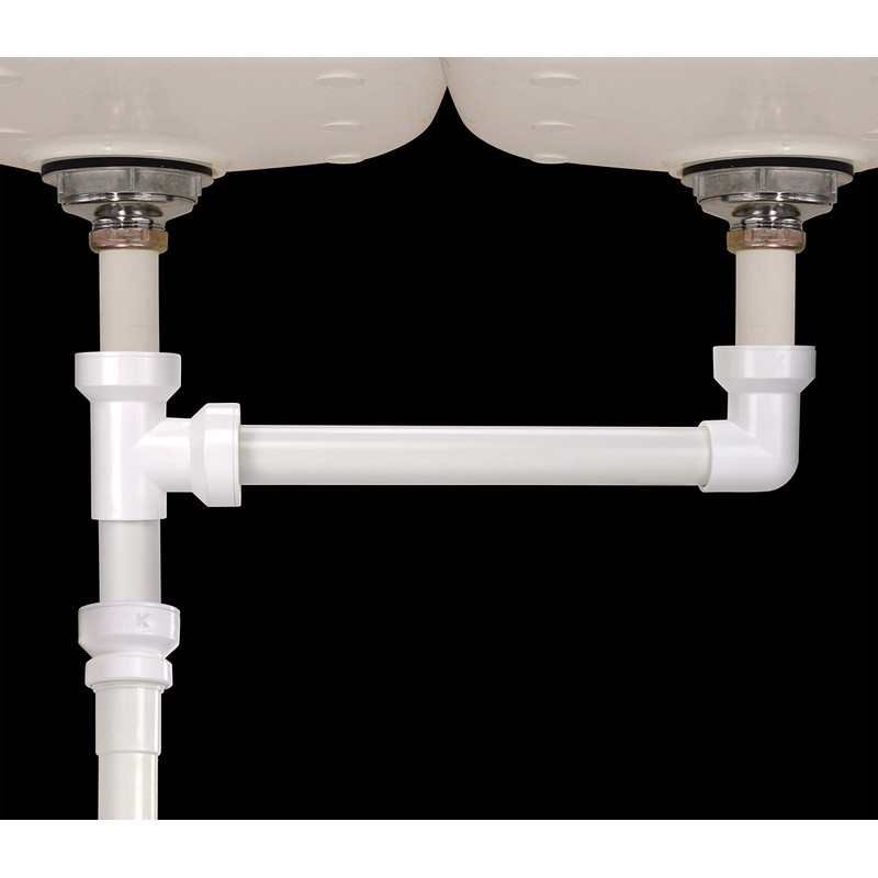 KEENEY 125-16QLK Push Fit Double Bowl Sink 16-in End Outlet