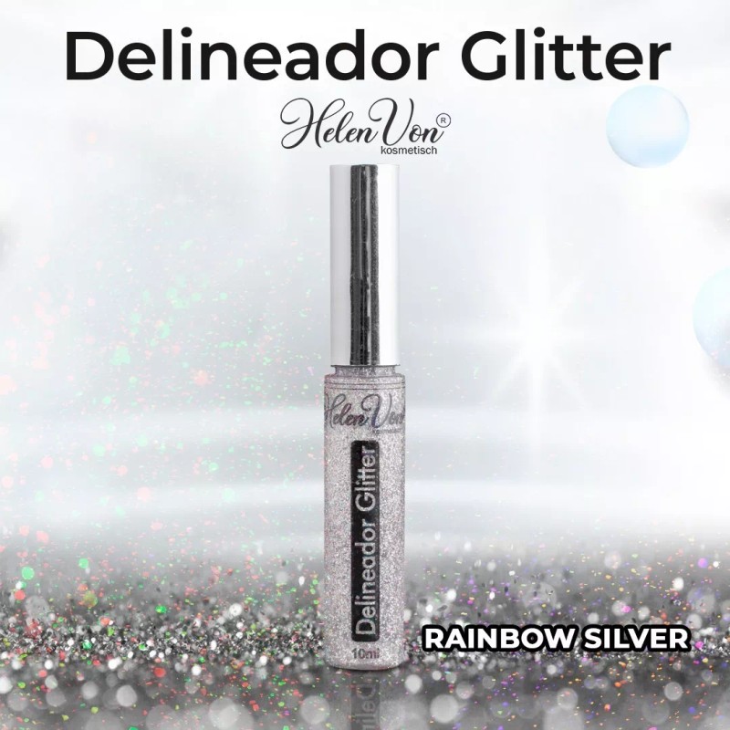 Helen Von Kosmetisch Delineador Glitter Liquido Larga Duracion Brocha Kit