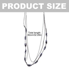 1 Piece Silver Pearl Long Chain for Women Boho Statement Chain Necklace Fashion Jewellery Birthday Gifts for Women, Women's Long Chain Statement Necklace