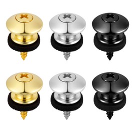 6 PCS Metal Guitar Strap Locks, Anti-Slipping Guitars Strap Button Electric Guitar with Screw for Acoustic Bass, Ukulele