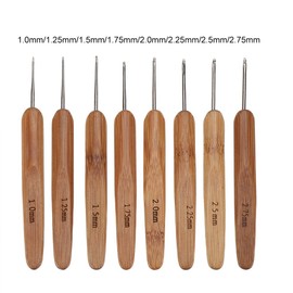 20pcs Bamboo Crochet Hooks Agujas Tejido de punto Hilo de artesanía Herramientas de costura DIY Tejer Bamboo Crochet Hook Set con estuche DIY Herramientas