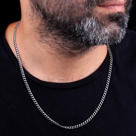 RACA 925 Sterling Silver Chain Necklace for Men Women, Silver Men's Necklaces Mens Chain, Father's Day, Mother's Day, Valentine's Day Gift, 22”- 24” - 4/3.5/3/2.5/2/1.5/1.3mm Width, 22 Inches,