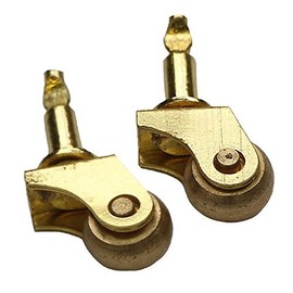 MyTinyWorld 2x Dolls House Miniature Working Brass Casters And Wheels
