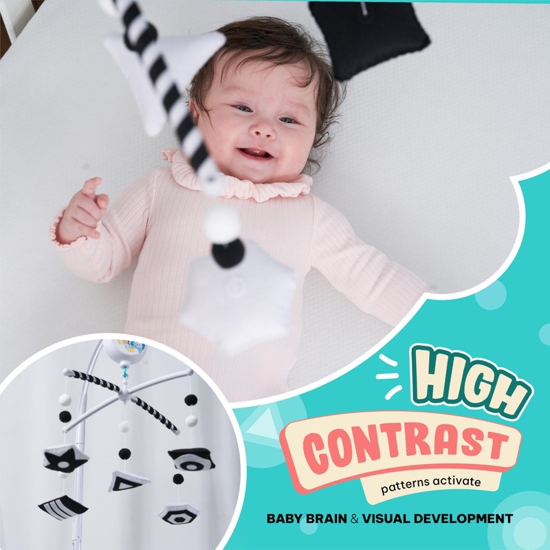 Montessori Mobile Baby for Crib (TINITIGIES) - Black and White