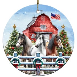 Rigufu Equestrian 2024 Christmas Ornament for Horse Lovers, Farmhouse Animal Décor for Xmas Tree, Ideal Gift for Women & Men Celebrating Holiday Spirit