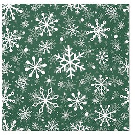 Servietten Weihnachten 20 Napkins White Snowflakes on Green | Winter | Christmas | Table Decoration 33 x 33 cm