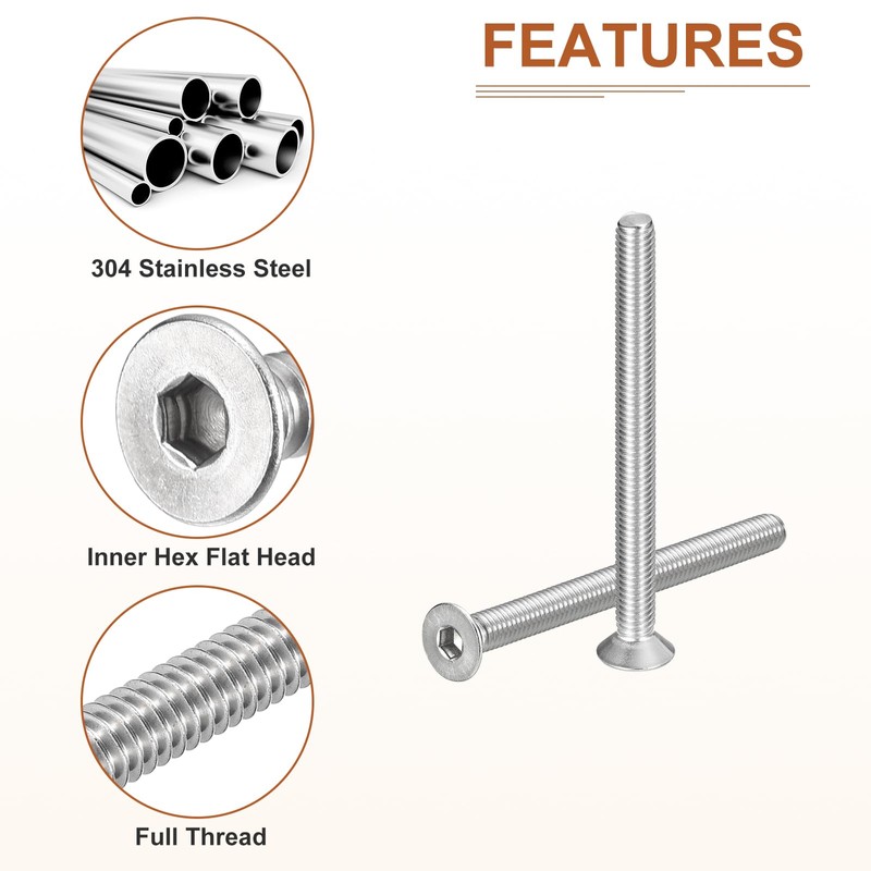 DTGN 5 Pack M6-1 x 80mm Head Socket Cap Bolts