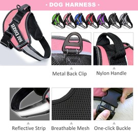 Bcadem Service Dog Vest, 9 Dog Patches No Pull Dog Harness and Leash Set with Handle,Easy On and Off Pet Vest Harness with Night Safe Reflective Straps for Small Medium Large Breed Dogs