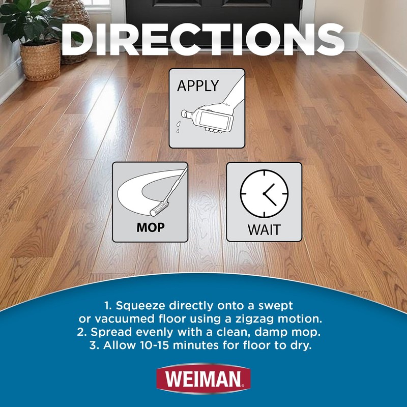 Weiman Hardwood Cleaner for Finished Hardwood Floors, Engineered Floors, Laminate
