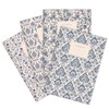 etmamu 1073 Set of 4 A5 Notebooks, Ornamental Floral and
