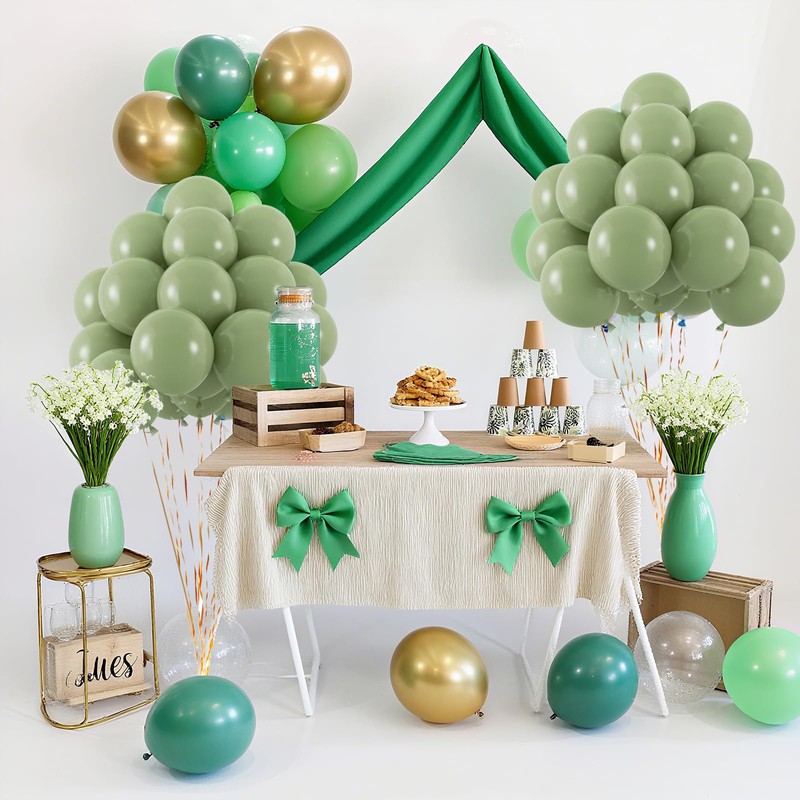 50pcs Sage Green Balloons, Helium Quality 12inch Neutral Olive Green