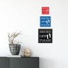 SHOES OFF PLEASE Square Wall Door Sign - Black (Small)