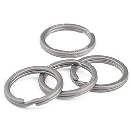 FEGVE Titanium Key Rings Split Rings 4 Packs, for Home Car Keys Organization, Non-Magnetic, Sandblasted (20mm / 0.79inch)