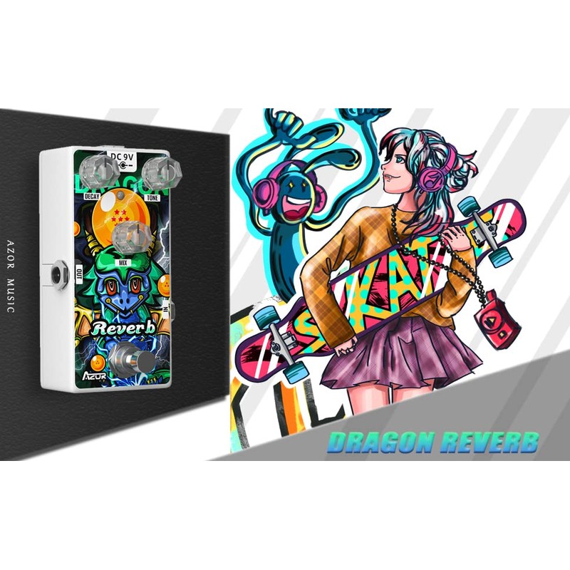 AZOR Reverb Guitar Pedal Digital Effect Dragon Pure Reverb Effect