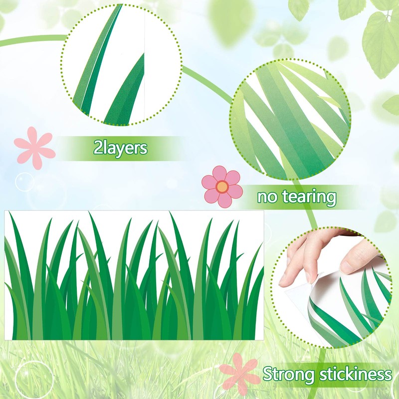 24 Pcs Green Grass Jumbo Borders Grass Boarder Trim Paper