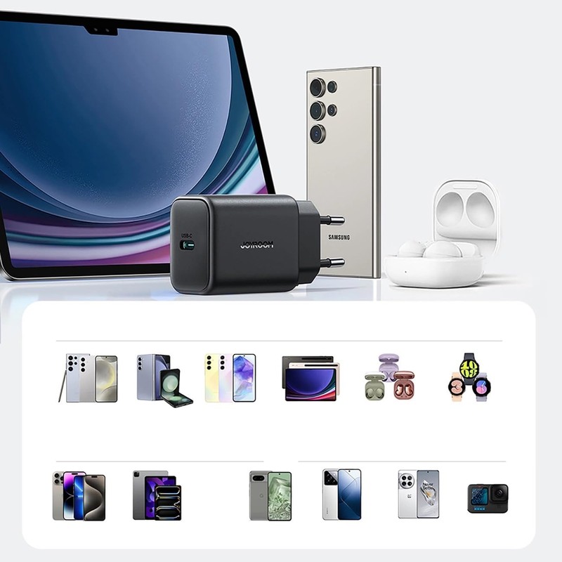 Joyroom JR-TCF23 USB-C Ladegerät, 25W, SFC/PPS/PD Schnellladung, Schwarz