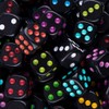 SIQUK Dice Set of 100 Rounded Corner Black Dice 16