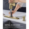 FORIOUS Gold Kitchen Faucet with Soap Dispenser, High Arc Modern
