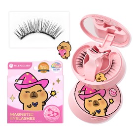Magnetic False Eyelashes, Integrated Type, No Glue, No Glue, No Glue, 1 Second, Strong Magnet, Waterproof, Sweat Proof, Fluffy, Natural Bundle, Thin Makeup, Reusable, Includes Exclusive Case, For