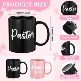 TaoBary 4pcs Pastor and Pastor Wife Appreciation Gifts Christian Gifts for Men Including Leather Notebooks Ceramic Mugs for Churchman Birthday Christmas Appreciation Day Religious Supplies