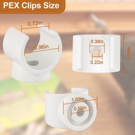 PEX Clips Pipe Clamp, 50Pcs 3/4 Inch Pipe Clamp For PVC Water Pipes & Tubing Hoses, Plastic U-Shaped Pipe Clamp Tools (White Pipe Clips)