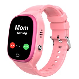 Kids Smart Watch LBS Tracker,Life Waterproof Smartwatches for Children Kids with Call Camera SOS Anti-Lost Math Game Touch Screen Game Alarm for Boys and Girls (Pink)
