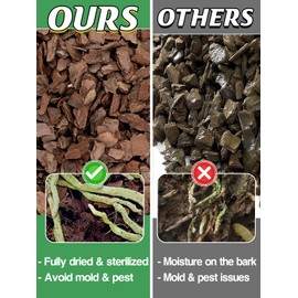 4qt New Zealand Orchid Bark, 1/2-3/4in Sun-Dried Medium Organic Pine Wood Chip Potting Barks, Orchids Mix Plant Compost Mulch for Promoting Root Development