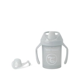 Twistshake Leak-proof Mini Baby Sippy Cup with Soft Spout and Fruit Blender, 230 ml, Leak-proof Baby Weaning Cup, BPA-Free, Learning Baby Water Bottle, Grey