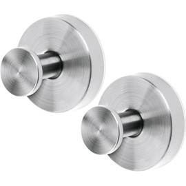 ANNA TOSANI 2PCS Ganchos Ventosa de Succión Colgador Toalla Baño Cocina Pared sin Taladro Gancho de Pared para Colgar Llaves Abrigos Ropa Bolsos Ducha Acabado Cepillado capacidad de carga 5kg (Silver)