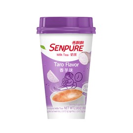 XiangPiaoPiao (SENPURE) Classic Milk Tea With Coconut Jelly, Taro Flavor, 3 Cups (2.80 Ounces / 80 Grams Per Cup)