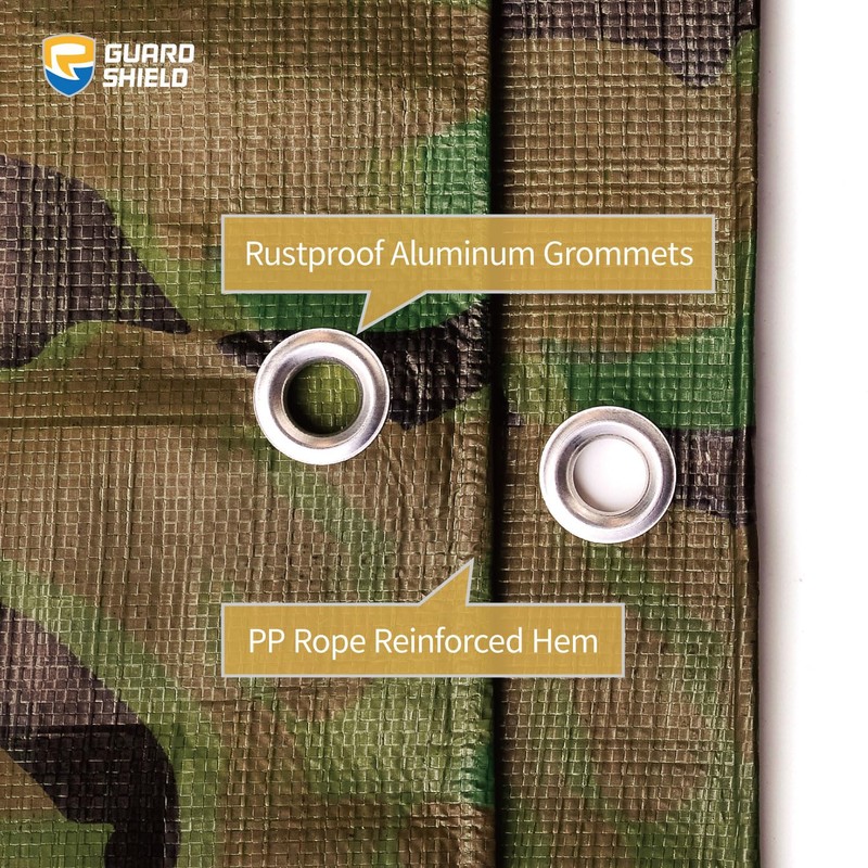 GUARD SHIELD Heavy Duty Camo Tarp Camouflage Tarps Waterproof 6x8