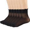 Mcool Mary 12 Pairs Women's Sheer Ruffle Socks White Stocking
