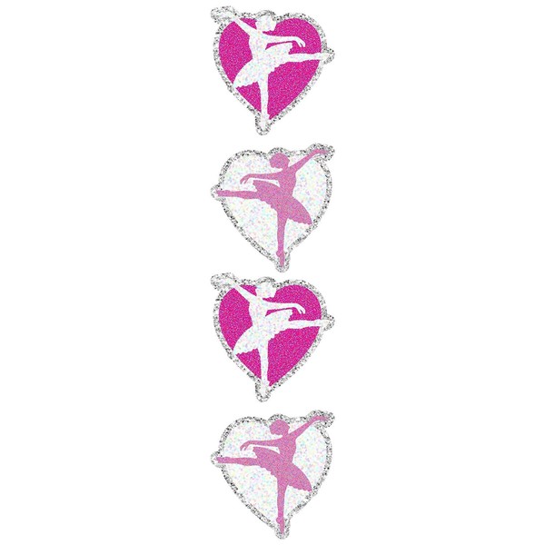 Jillson & Roberts Prismatic Stickers, Ballerina in Heart (12 Sheets)