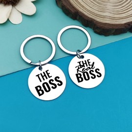 Couple Gift for Boyfriend and Girlfriend The Boss The Real Boss Couple Kering Set Anniversary Present Funny Gift for Wife Husband Valentine’s Day Wedding Christmas Engagement Gifts His and Her Gift