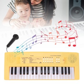 SPYMINNPOO Electronic Piano Keyboard Children 37 Keys Keyboard Piano Educational Instrument Toy with Microphone(Yellow)