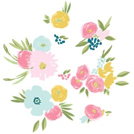 Exploded Floral Pink Peel and Stick Wall Decals by RoomMates, RMK5534GM